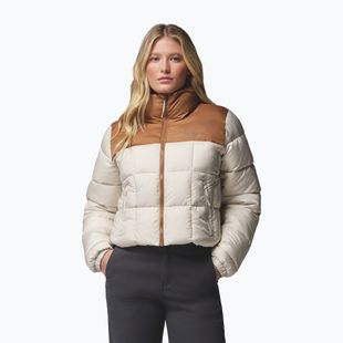 Gefütterte Damenjacke Columbia Puffect III Cropped dark stone/camel brown