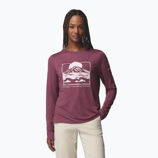 Damen-Longsleeve Columbia Parsons Point LS Graphic Tee antique mauve heather/all terrain