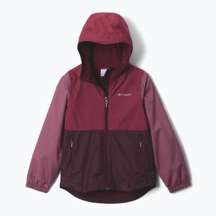 Kinder-Regenjacke Columbia Rainy Trails III Fleece Lined moonvista/rich wine/antique mauve