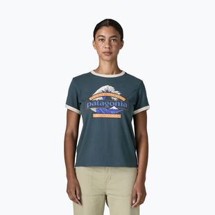Damen-T-Shirt Patagonia Great Waves Ringer Tee summit blue