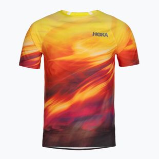 Herren-Laufshirt HOKA Race Day Short Sleeve TR PRT hoka citrus print
