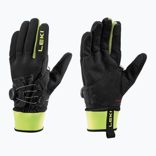 Skihandschuhe LEKI PRC Boa Shark black/neon yellow