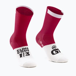 Fahrradsocken ASSOS GT C2 rot-weiß P13.6.7.4M.