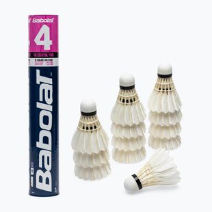 Badminton-Federbälle BABOLAT 4 12 Stück. (78) weiß 133907