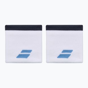 Handgelenk-Band Babolat Logo Wristband 2 Stk. white/drive blue