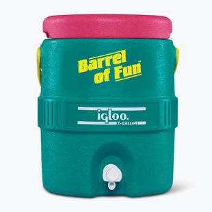 Igloo Retro Barrel Of Fun 2 Gallon 7,6 Liter dunkles Jade/Bold Magenta/Livewire Yellow Wassertank