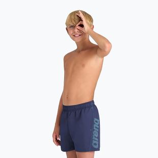 Arena Fundamentals Logo JR Boxer R navy/türkis Kinderschwimmunterhose