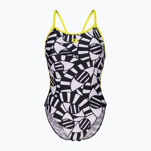 Badeanzug Damen arena Open Your Eyes Lace Back black multi/soft green