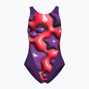Arena Star Shaped Swim Tech L plum/bright coral multi einteiliger Badeanzug für Kinder