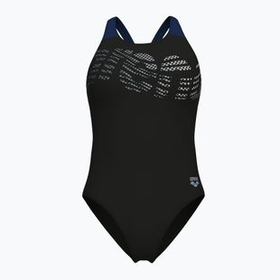 Badeanzug Damen arena Flowing V Back black/navy
