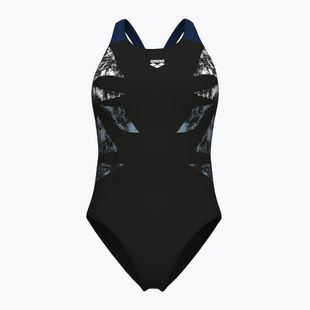 Badeanzug Damen arena Graphic V Back black/navy