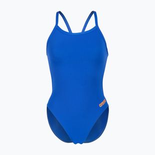 Badeanzug Damen arena Team Swimsuit Challenge Solid neon blue/team orange