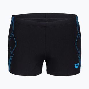 Herren-Badeboxershorts arena Graphic Swim Short black/turquoise