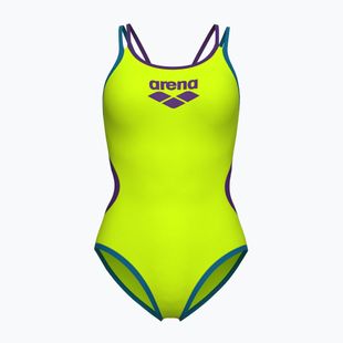 Damen-Einteiler Badeanzug arena One Double Cross Back One Piece artic lime/plum/blue cosmo