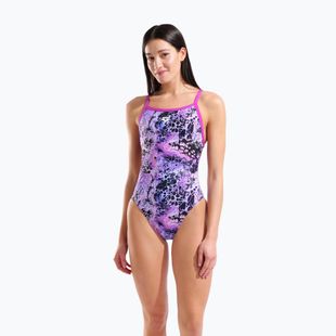 Damen-Einteiler Badeanzug arena Earth View Xcriss Cross pink multi/very fuchsia