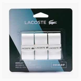 Lacoste Absorbent Overgrip Tennisschläger Wraps 3 Stück weiß.