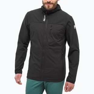 Herren-Hybridjacke Millet Seneca Hybrid Hoodie Softshell black