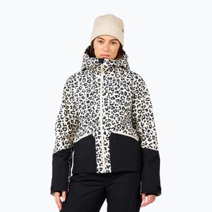 Damen-Skijacke Rossignol Rochrun Allover nature wild leopard print