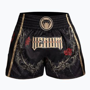 Trainingsshorts Herren Venum Santa Muerte 5.0 Muay Thai Shorts deep black/gold