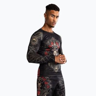 Rashguard Longsleeve Herren Venum Santa Muerte 5.0 Men’S Long Sleeve Rashguard deep black/gold