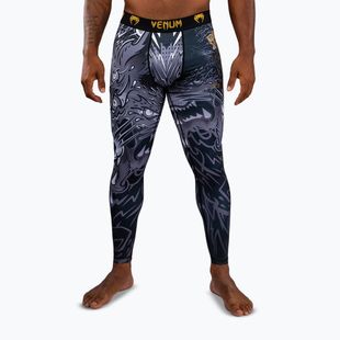 Herren Trainingsleggings Venum Wolf Attack Spats black/grey