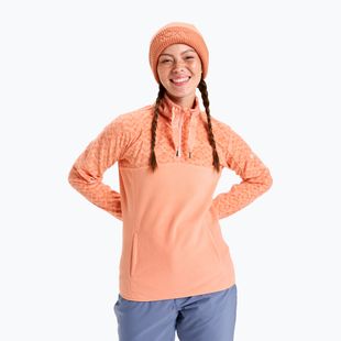 Sweatshirt Hoodie Damen ROXY Sayna Half Zip peach pink roxygram tonal