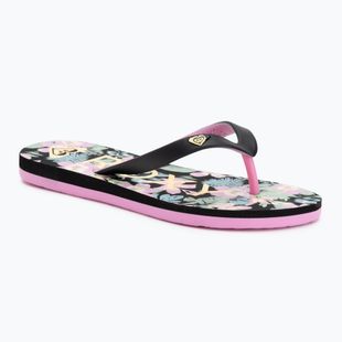 ROXY Tahiti VII Kinder-Flip-Flops schwarz/rosa Schablone