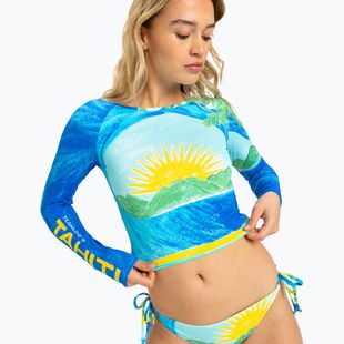 Damen Schwimmen Langarm ROXY Atlas Crop Top skyway