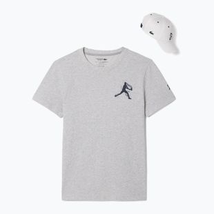 Tennis-Shirt Herren Lacoste TH1044 silver chine/navy blue