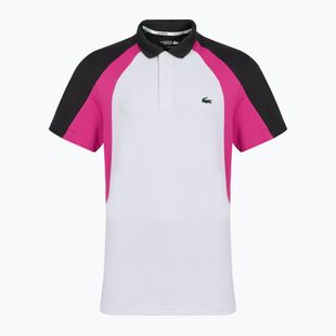 Tennis Poloshirt Herren Lacoste Polo DH8963 white/malva black