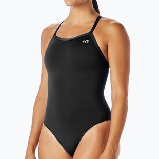 Einteiliger Damen-Badeanzug TYR Solid Diamondfit Durafast Elite schwarz