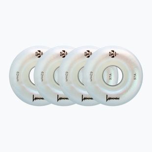 Inlinerrollen FR Skates Luminous Led Quad Wheel 62mm/97A X4 white pearl
