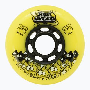 Inlinerrollen FR Skates Street Invaders Wheels 80mm/84A X4 yellow/black