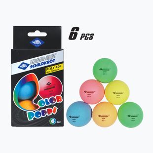 Donic-Schildkröt Colour popps Poly 40+ 6pcs mehrfarbige Tischtennisbälle