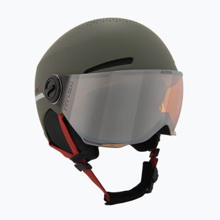 Skihelm Kinder Alpina Zupo Visor Q-Lite olive/ red matt