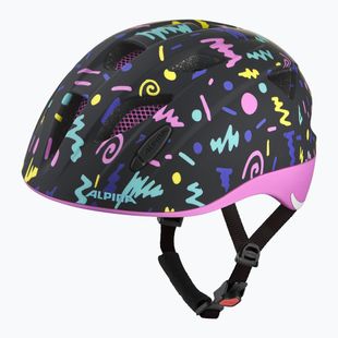 Kinderfahrradhelm Alpina Ximo Flash schwarz konfetti matt
