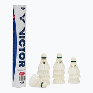 VICTOR Master Ace Badminton-Federbälle 12 Stück weiß 100005