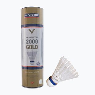 VICTOR Nylon Shuttle 2000 Badminton Federbälle 6 Stück weiß 100919