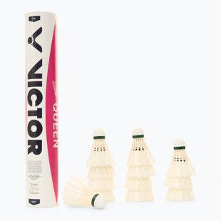 VICTOR Queen 12 Badminton-Federbälle weiß 101006