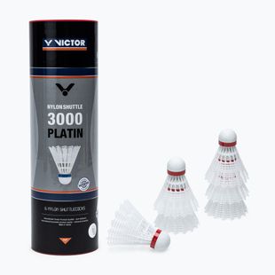 VICTOR Nylon Shuttle 3000 Badminton Federbälle 6 Stück weiß 101519