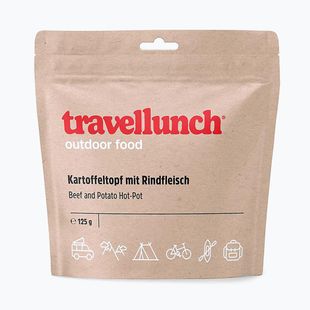 Travellunch Gefriergetrocknete Lebensmittel HOT-POT mit Rindfleisch, Kartoffeln und Gemüse 125 g