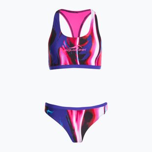 Bikini Damen aquafeel Racerback blue pink flames