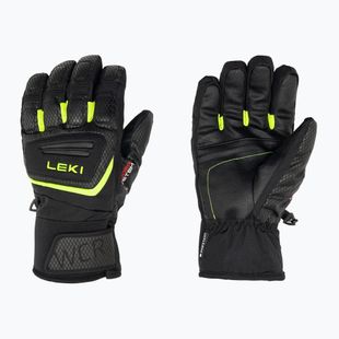 LEKI WCR Team 3D Junior Skihandschuhe schwarz ice/lemon
