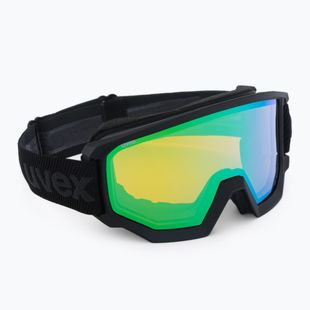 Skibrille UVEX Athletic FM black mat/mirror green lasergold lite55//52/233