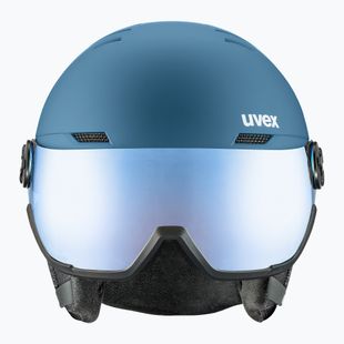 Skihelm UVEX Wanted Visor stone blue matt/mirror blue/smoke