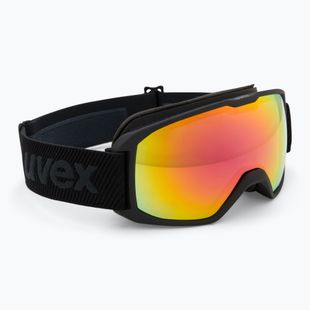 Skibrille UVEX Xcitd V black matt/mirror rainbow clear