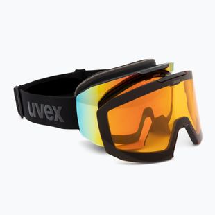 Skibrille UVEX Evidnt Attract S V + case black matt/mirror rainbow clear