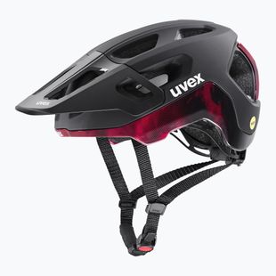 UVEX React MIPS Fahrradhelm schwarz/rubinrot matt