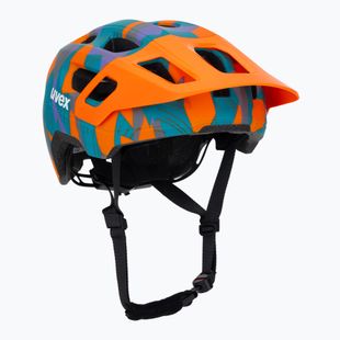Kinder-Fahrradhelm UVEX React Jr papaya camo matt
