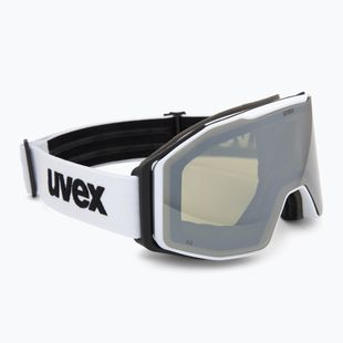 Skibrille UVEX Gravity FM white matt/mirror silver/green/clear